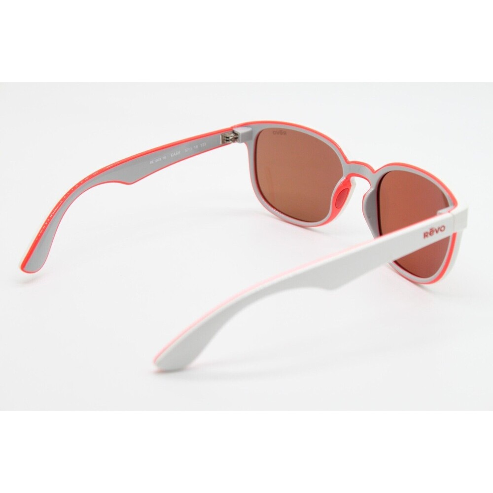 NEW REVO RE 1028 KASH 09 WHITE GREY RED POLARIZED AUTHENTIC SUNGLASSES 57-18 - Picture 3 of 4
